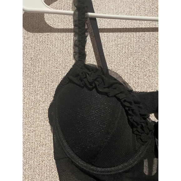 Rampage Black Lingerie  Ruffle Trim Adjustable Straps‎ - Large - Picture 4 of 8